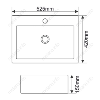 Накладная раковина Melana 7033-805 52см белый